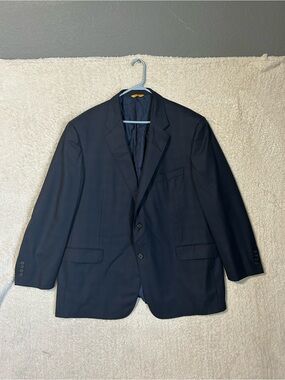 Hickey Freeman Sport Coat Blazer Jacket Men's 100%  Wool 48R Blue  EUC